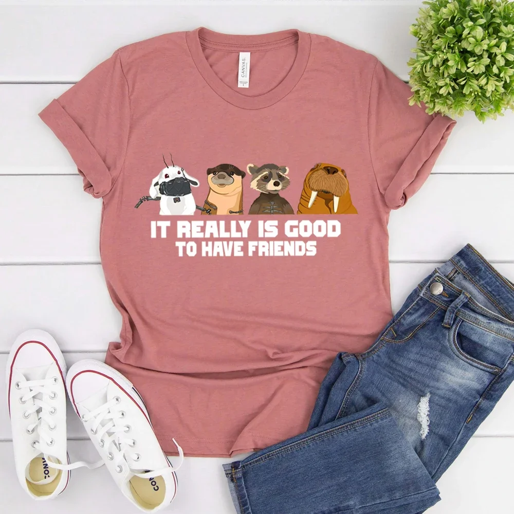 Friends T Shirt It Really Good To Have Friends T Shirt Lylla Rocket Floor Teefs Shirts GOTG Vol.3 Tops Unisex Short Sleeves Tees