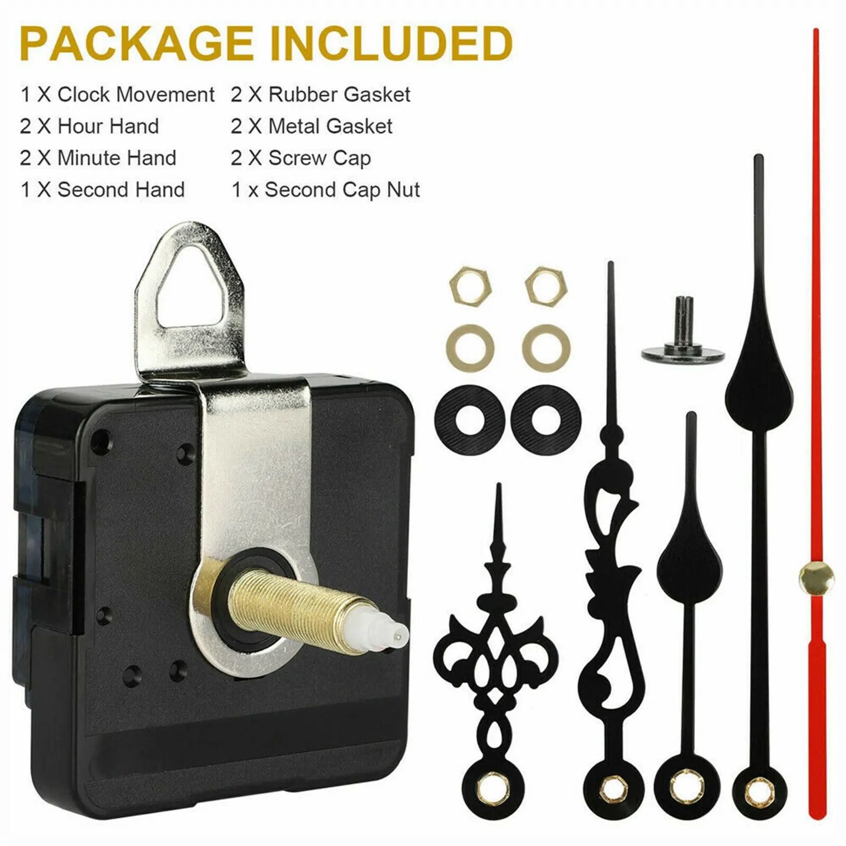 Longo eixo quartzo relógio movimento mecanismo, DIY parede relógio reparação ferramenta peças, substituição quente, 31mm