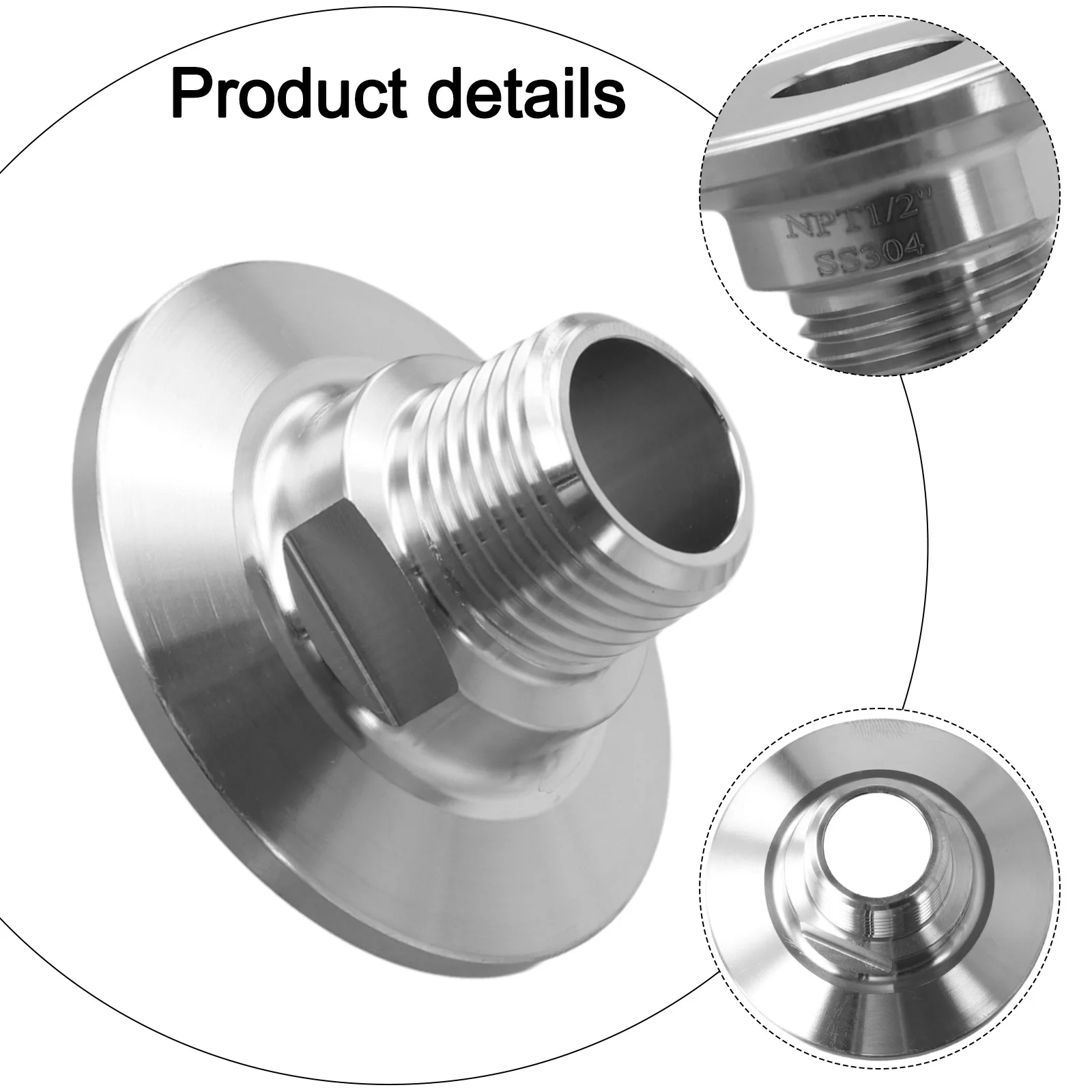 Pneumatic Connector Stainless Steel Connector 28mm 1.1INCH High Cleanliness Pipe Fitting Accessory High Cleanliness