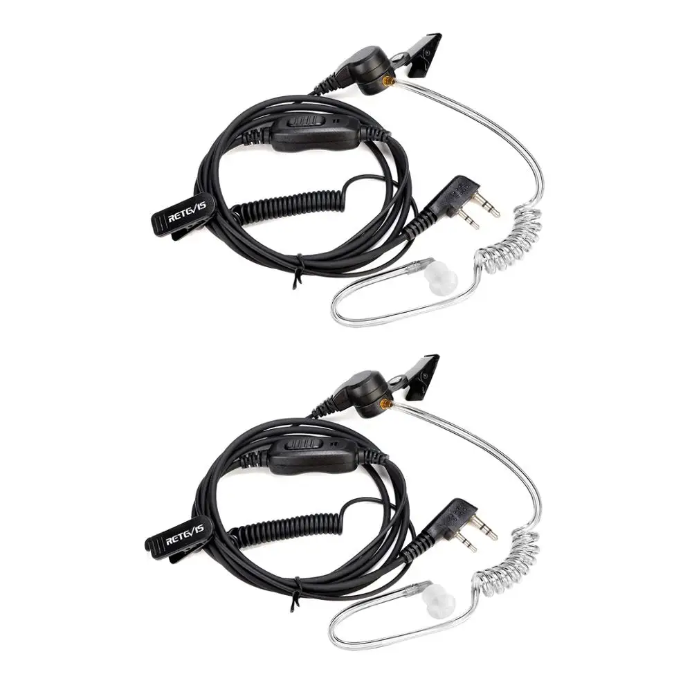 Écouteurs PTT Pour Tube D'Air Talkie-Walkie EAY001 - 4 Pièces Avec Aiguille 3.5mm - Compatibles RETEVIS RB19 RB619 RT22P RT622P B3S B63S