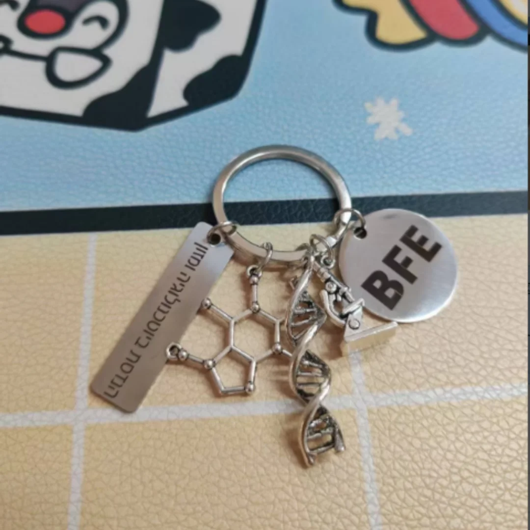 1pc Customized BFE Keychain Microscope DNA
