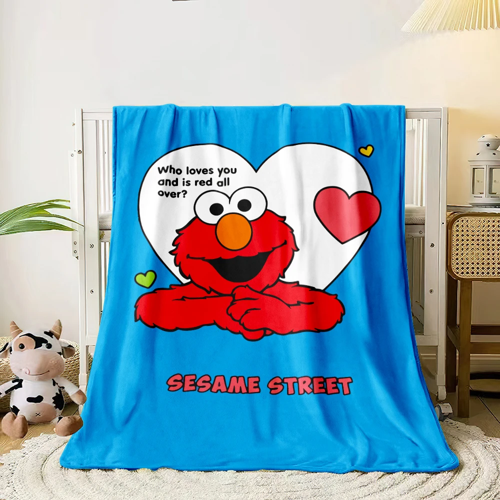 Sesame Street Cartoon printed flannel thin blanket. Four seasons blanket. for sofa,beds,living room, travel picnic blanket gifts