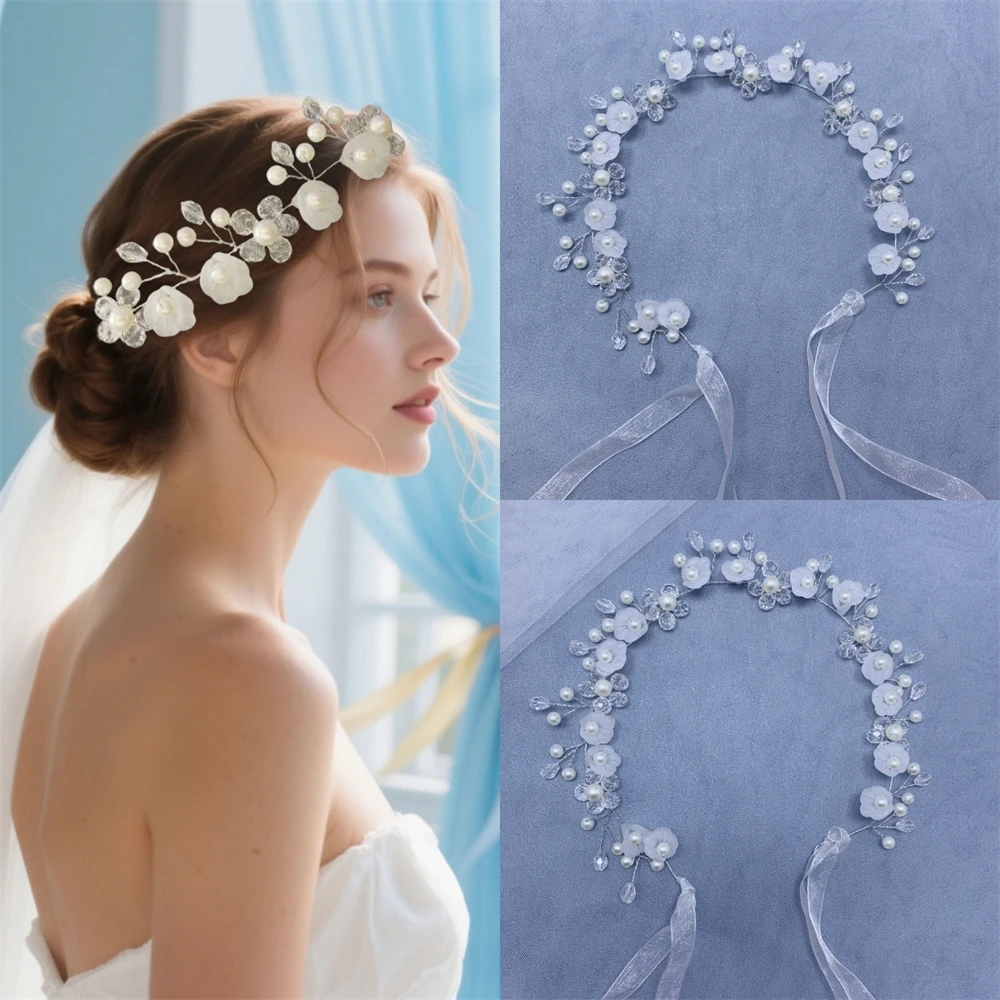 Handmade Fashion Crystal Hair Vine Headband Flower Hairband Tiara Bridal Wedding Hair Accessories Jewelry Hair Vine Headband