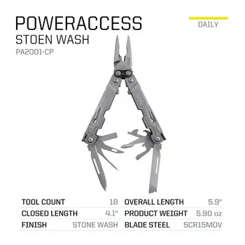 أداة SOG متعددة الاستخدامات 18 في 1 PowerAccess، كماشة قابلة للطي، أدوات محمولة متعددة الوظائف للاستخدام اليومي، معدات تخييم وبقاء في الهواء الطلق، PA1001CP 8 best sales إيديفاير mp260 - №4