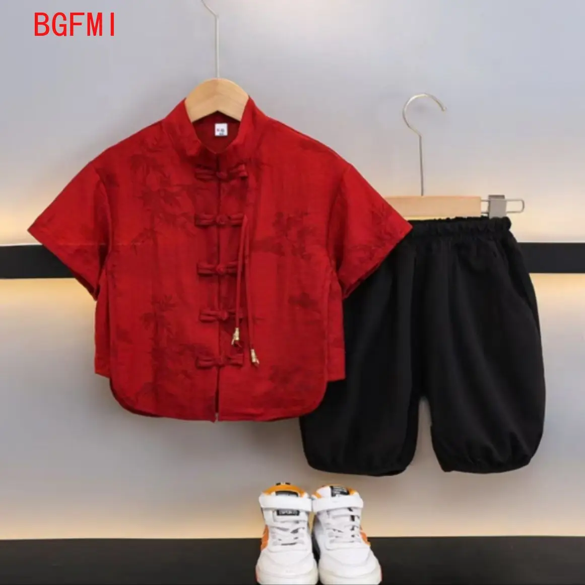 Chidren Clothing Set Casual Boys Summer Chinese Style Short Sleeve Shirt Shorts 2 PCs Set Kids Chinese Traditional Clothing