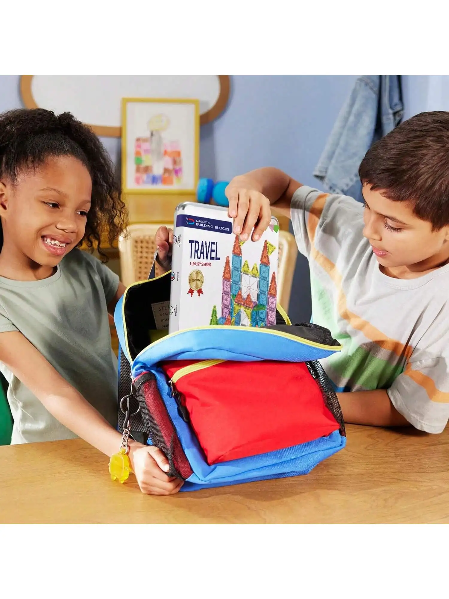 مجموعة ألعاب مكعبات بناء مغناطيسية مكونة من 26/55 قطعة، مناسبة لأعياد ميلاد الأولاد والبنات وعيد الميلاد والهالوين وهدايا السنة الجديدة