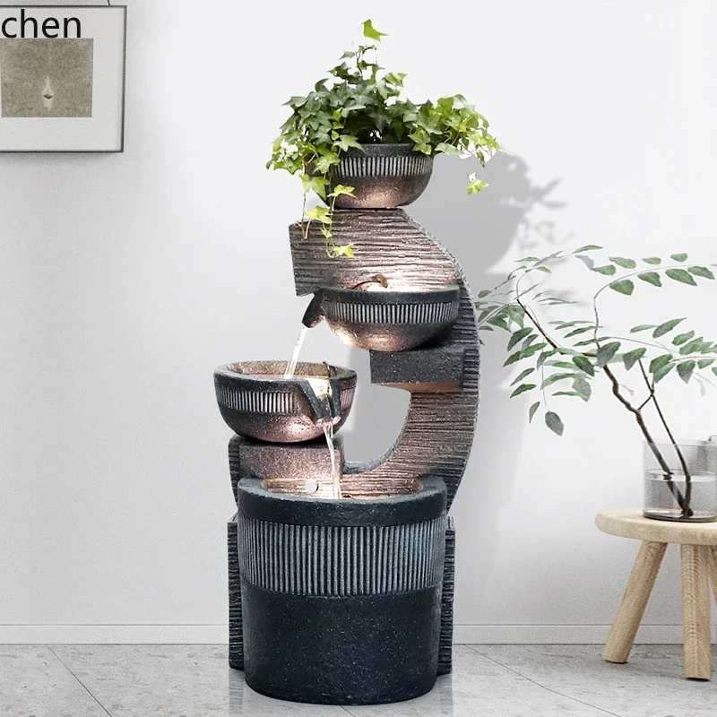 h31- Flowing Water Fountain Ornament for Living Room Entrance TV Cabinet Humidifier Fish Tank Circulating Water Feature
