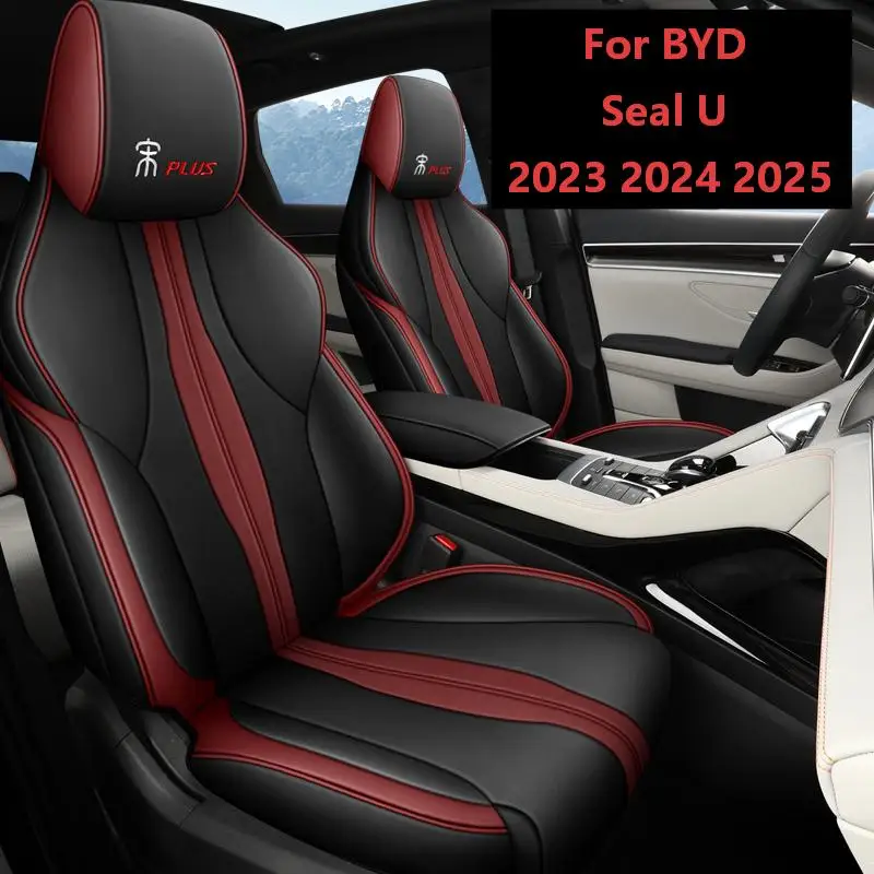 Full Surround Faux Leather 5 Seats Car Seat Covers, Wear-resistant Seat Protector Fit BYD Seal U 2023-2025 Car Interior Parts