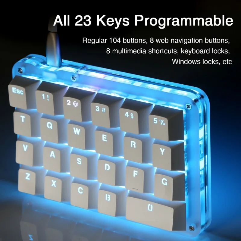 Z Portable Mechanical Gaming Keypad 23 Programmable Keys Keyboard Blue Switches-RD