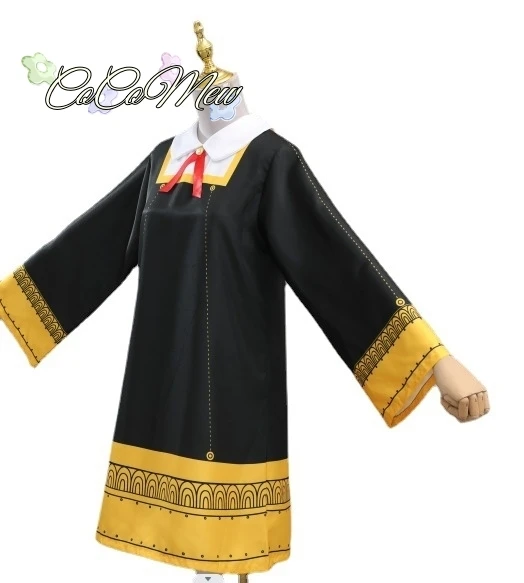 Anya Forger Cosplay Costume para adultos e crianças, vestido preto, uniforme, peruca rosa, meias, roupa de festa, Spy X Family, Anime, Meninas