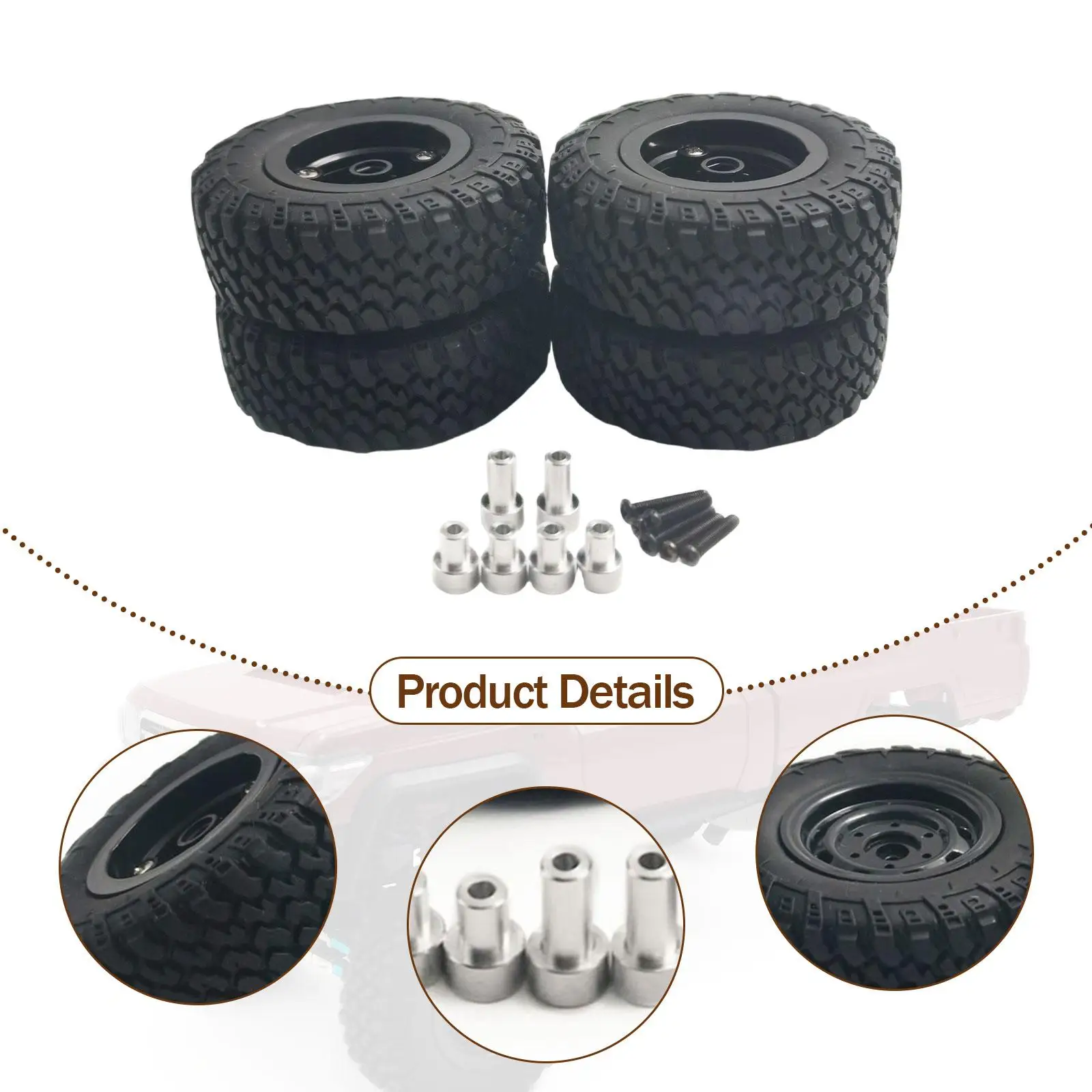 4Pcs 1/12 Scale RC Car Wheel Tires Professional Modification 74mm Directly Replace Parts RC Vehicle Accessories for MN82 MN82S