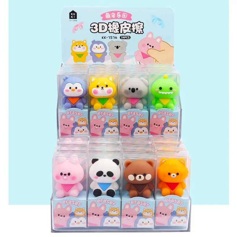 Cute Shape Eraser Cartoon Panda Penguin Creative Mini Student Stationery