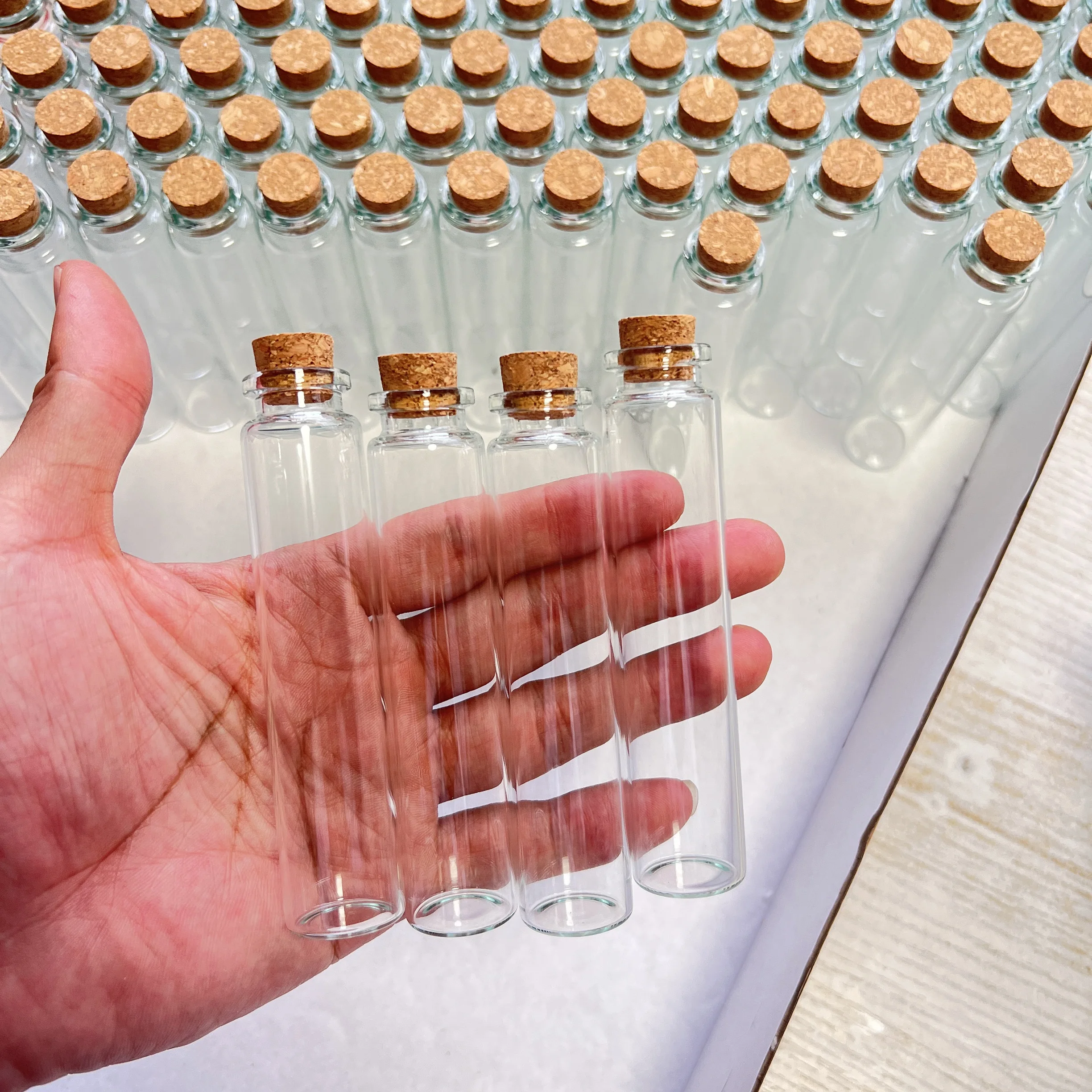 

50 PCS Mini Glass bottle 22×100mm 25ml Tiny Glass test tube Cork Diy Crafts Glass Jars Container Home Decorative Wishing Gift