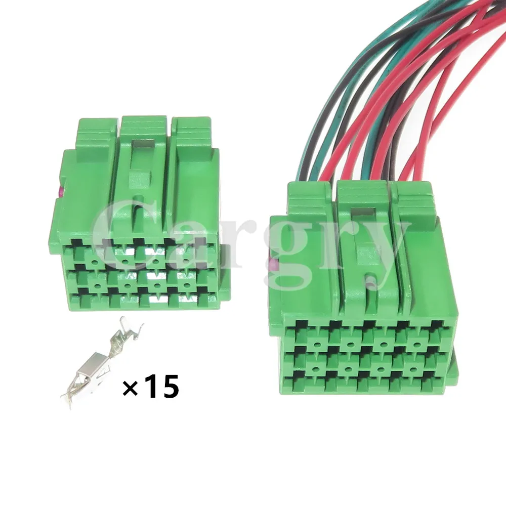 

1 Set 15P 1-967623-2 Green Car Cable Connector Auto Plastic Housing Unsealed Socket AC Assembly Automotive Parts
