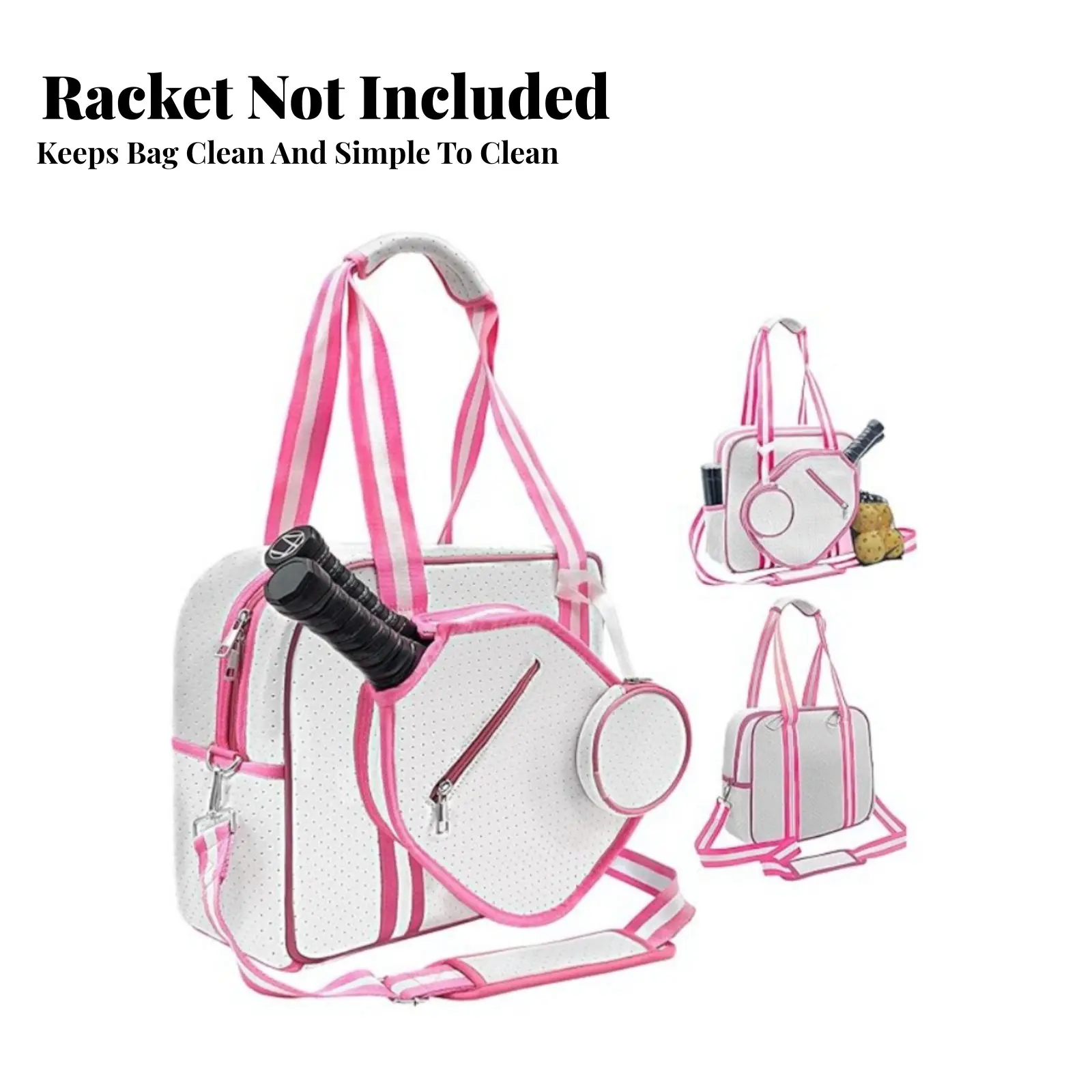 Pickleball Paddle Holder Bag Breathable Large Capacity Pickleball Bag Crossbody Sports Tote Adjustable Shoulder Strap Waterproof view 2