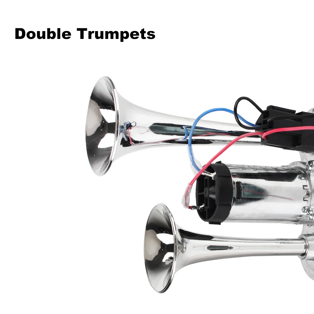 Super Loud Dual Trumpets For Motorcycle Boat Truck 600dB Modification With Air Compressor and Relay Car Electric Horn 12V