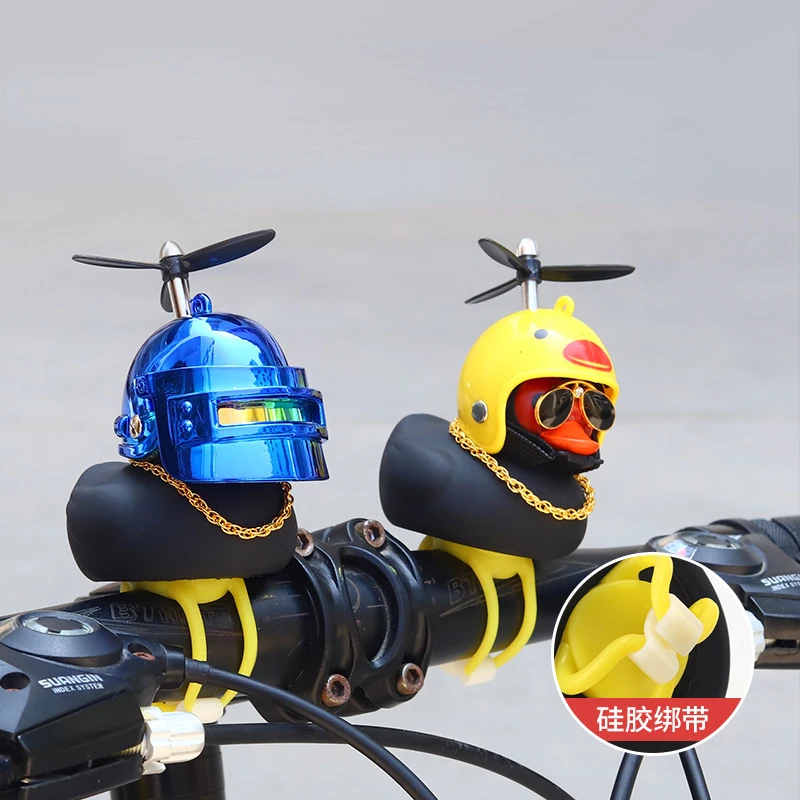 Black Duck in the Car Interior Decoration Yellow Duck with Helmet for Bike Motor Without Lights Duck In The Car Car Accessories