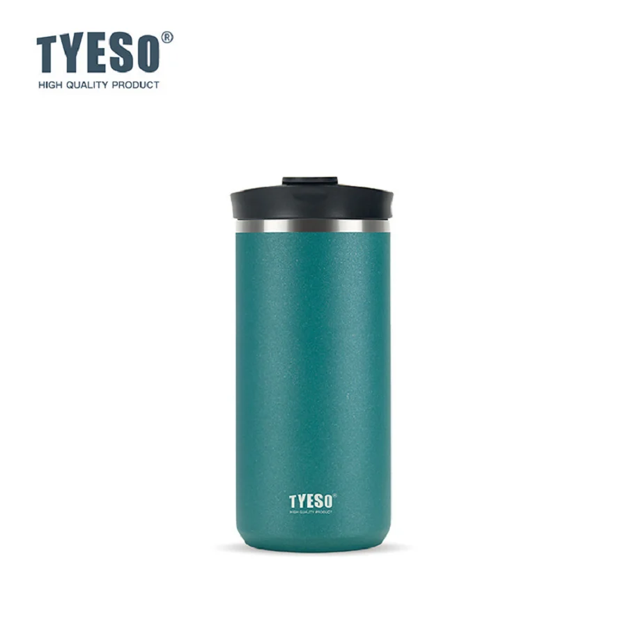 Tyeso 600ml Vacuum Flasks French Press Stainless Steel Cold Brew Coffee Maker Tea Infuser Double-Wall Insulated Travel Mug