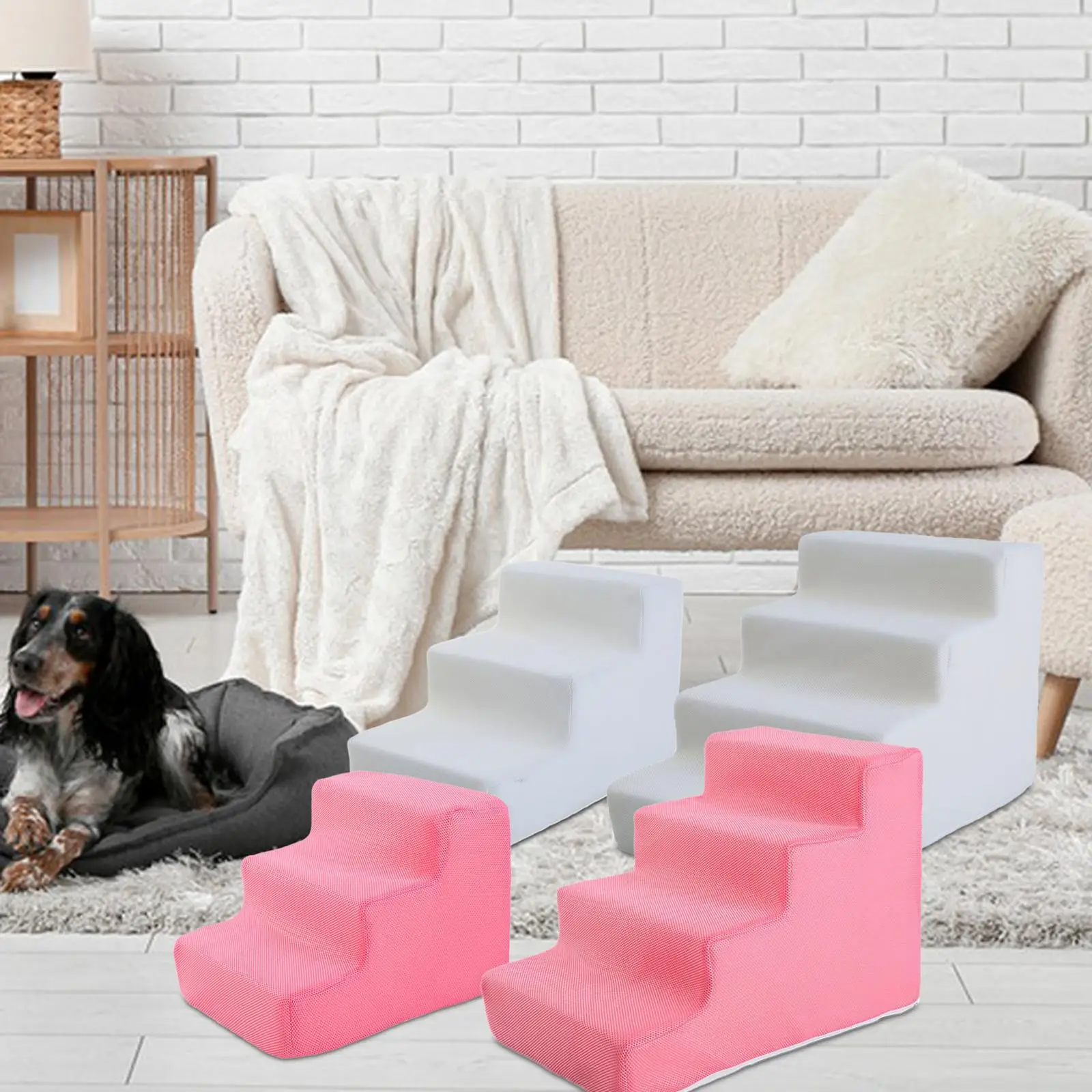 Dog Steps Non Slip High Density Pet Steps Ladder Pet Stairs Balanced Pet Steps for Couch Small Dogs and Cats Car High Beds Sofa