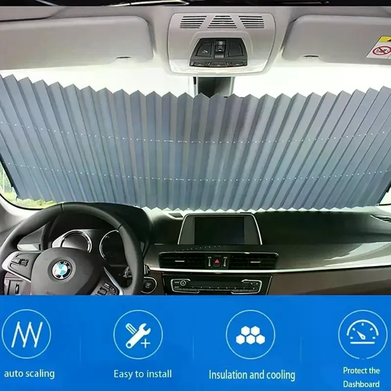 Car Retractable Sunshade Parasol Sunshade Front Rear Window Foldable Universal Auto Winshield Sun Shade Protection Accessories
