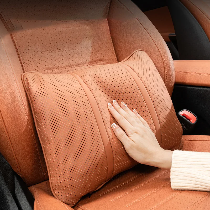 

Подголовник, роскошная подушка для поясничной поддержки автомобиля Nappa, подушка для дорожного сиденья, поддержка автомобильного сиденья, аксессуары для интерьера, подголовник, поясная подушка