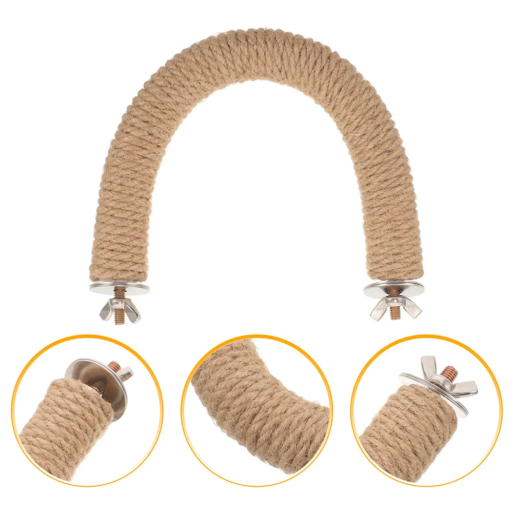 

Hanging Bird Rope Perch for Parrot Cage Jute Climbing Swing Chewing Play Stand Natural Fiber Pet Accessory Supply