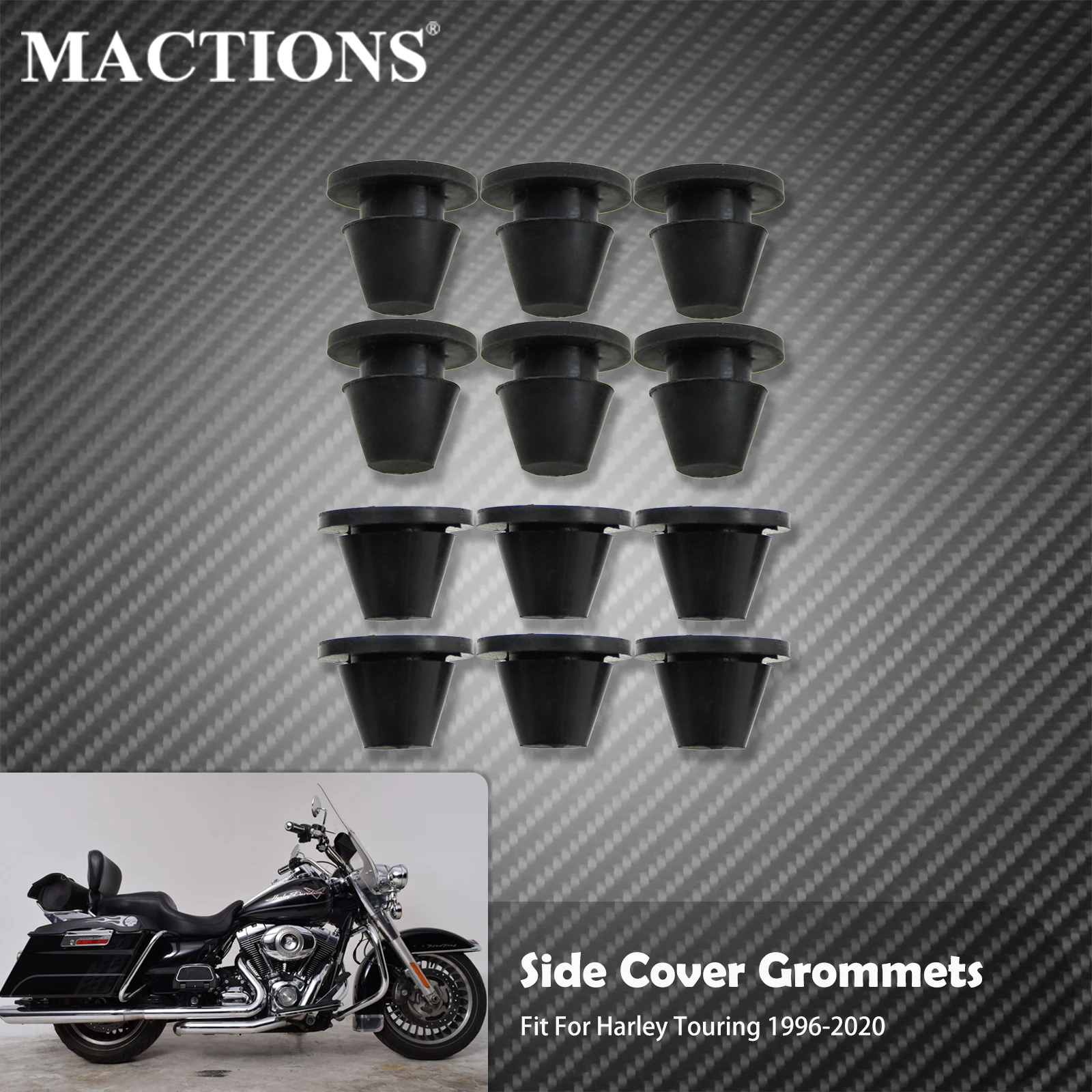 

Motorcycle 6Pcs Rubber Side Cover Grommets Gasket Assortment For Harley Touring Street Electra Glide Road Glide FLHR 1996-2020