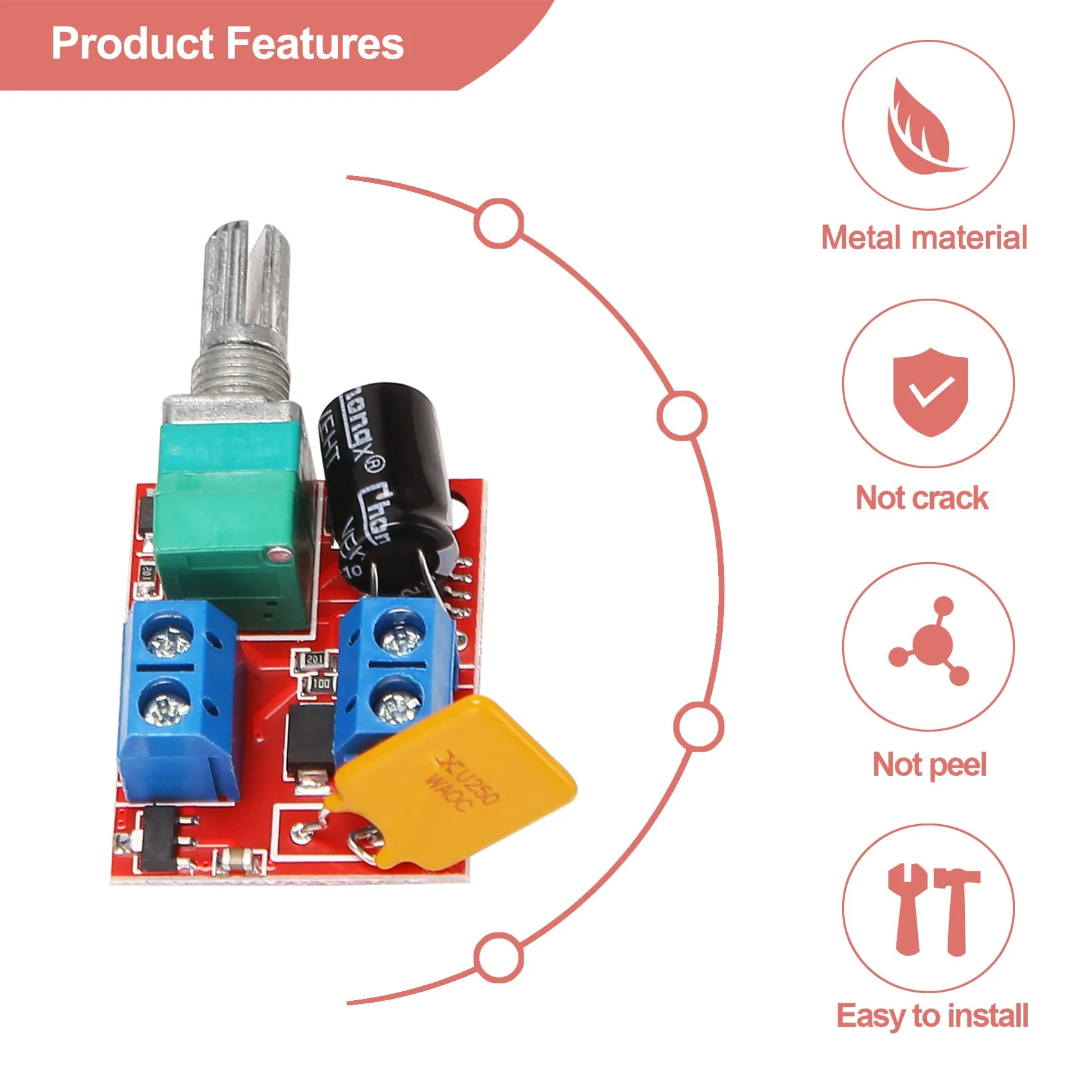 Mini contrôleur de vitesse de moteur à courant continu PWM, variateur LED, interrupteur de contrôle de vitesse, 3V, 6V, 12V, 24V, 35VDC, 90W, 5A