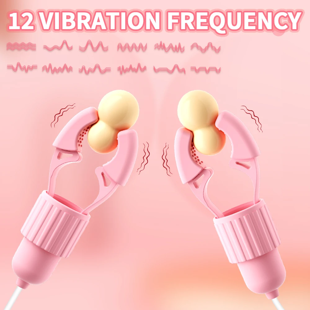 Nipple Vibrator Vibrating Clamps Clitoral Clip Breast Massage Clitoral Stimulation Masturbator Female Sex Toy for Women Adult18+