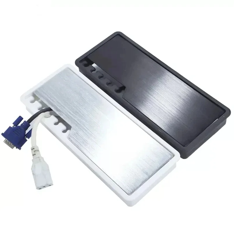 Rectangular Computer Desktop Line Hole Decorative Cover Aluminum Desk Outlet Wire Hole Cover Grommet Desk Cable Hole Cover