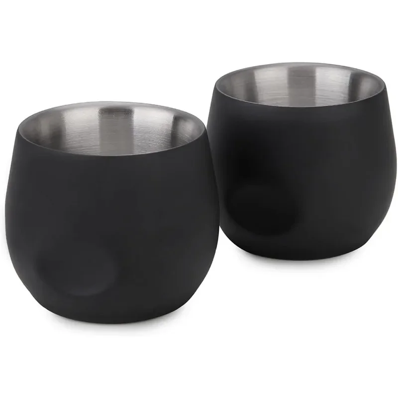  150/200ml Durable Coffee Espresso Cup Double Insulation Thick Stainless Steel Cups for Restaurant Wholesale Customizable