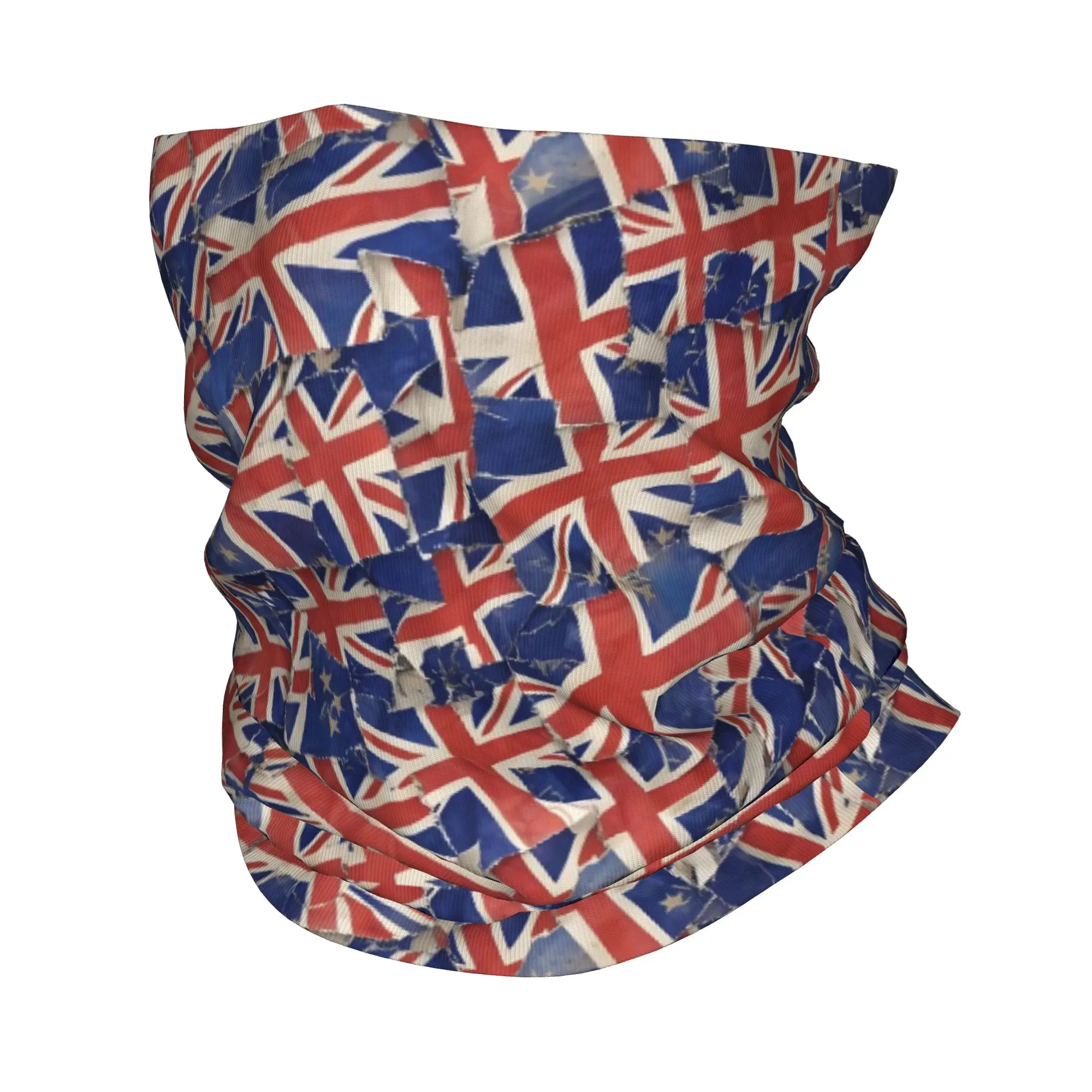 Custom British UK Flag Hot Neck Gaiter Men Women UV Protection Winter Retro  Bandana Scarf for Cycling