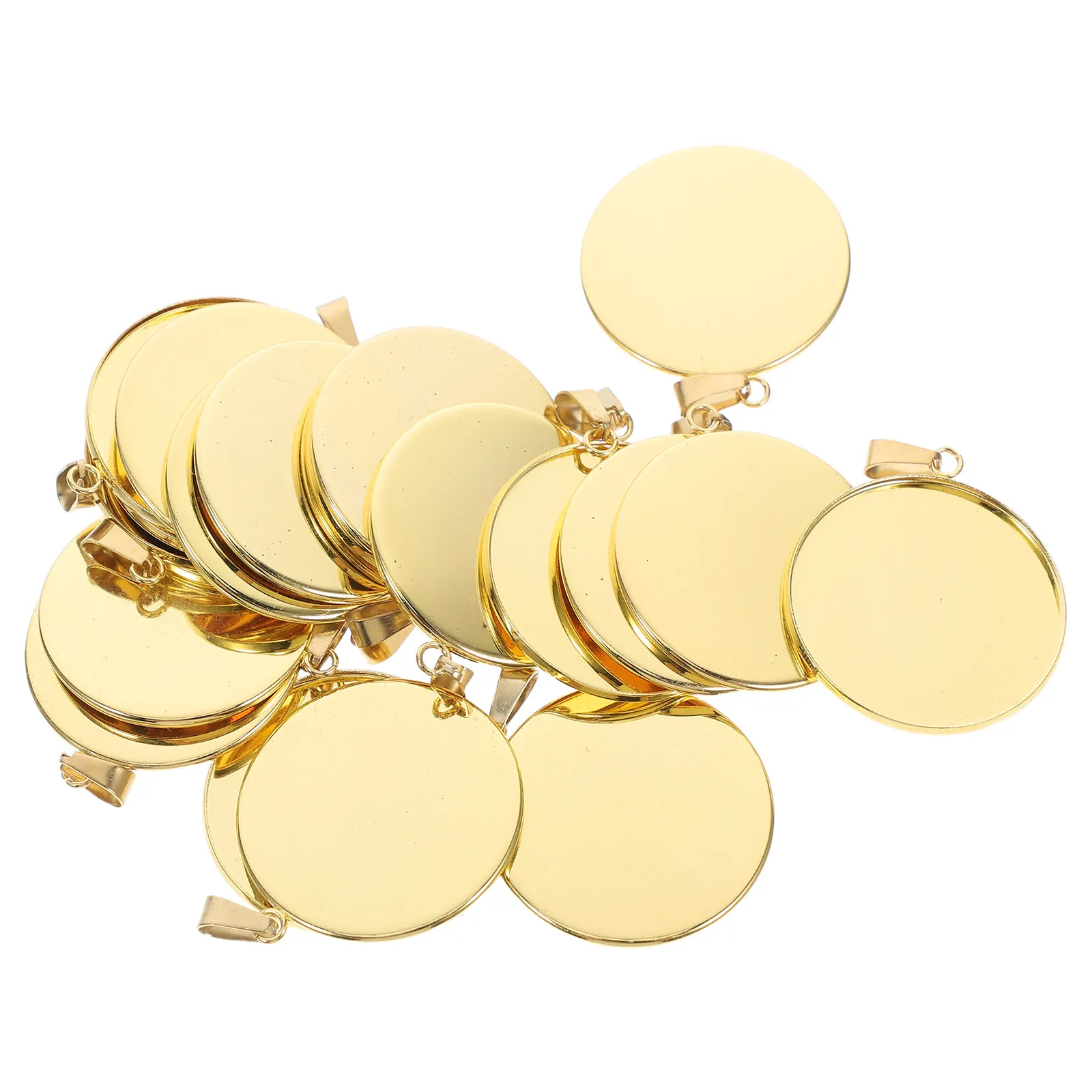 

20 шт. оснований для ювелирных подвесок из нержавеющей стали, круглые, для самостоятельного изготовления ожерелий, браслетов, серег, подарков, аксессуаров, 30 мм