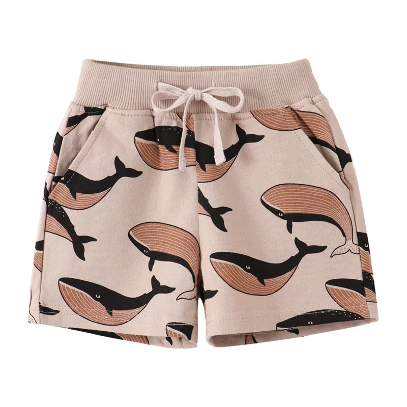 Jumping Meters Summer Baby Shorts With Whale Print Hot Selling Short Pants Drawstring Hot Selling Children's Trousers