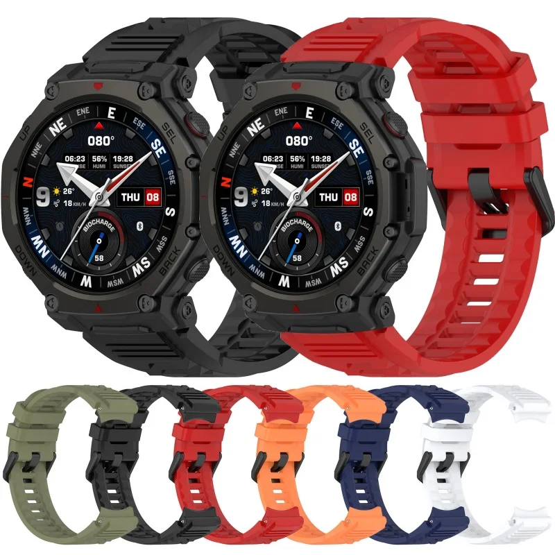Replacement Strap For Huami Amazfit T-Rex 3 Pro 48mm Sport Wristband Silicone Bracelet Smartwatch Band T Rex 3Pro Accessories