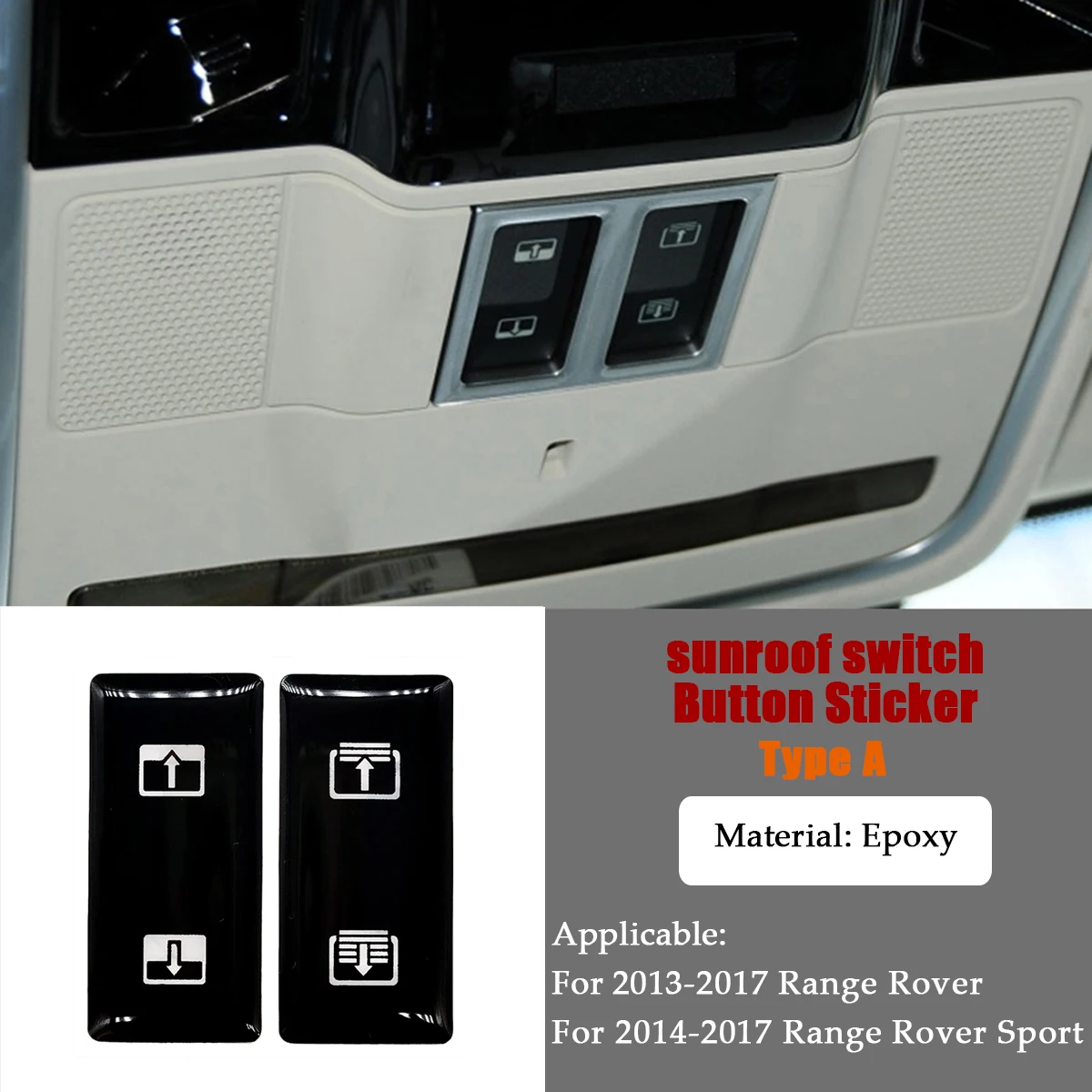 Knopfaufkleber für Range Rover Vogue L405 2014 bis 2017, Innenabdeckung für Range Rover Sport-Zubehör, L494 Getriebe-Terrain-Schalter – Detail 14