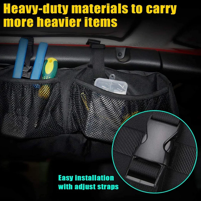 Roll Bar Storage Bag Organizer For 1955-2021 Jeep Wrangler LJ TJ JK JL & Gladiator JT Trunk Polaris Ranger RZR Polaris Rang UTV