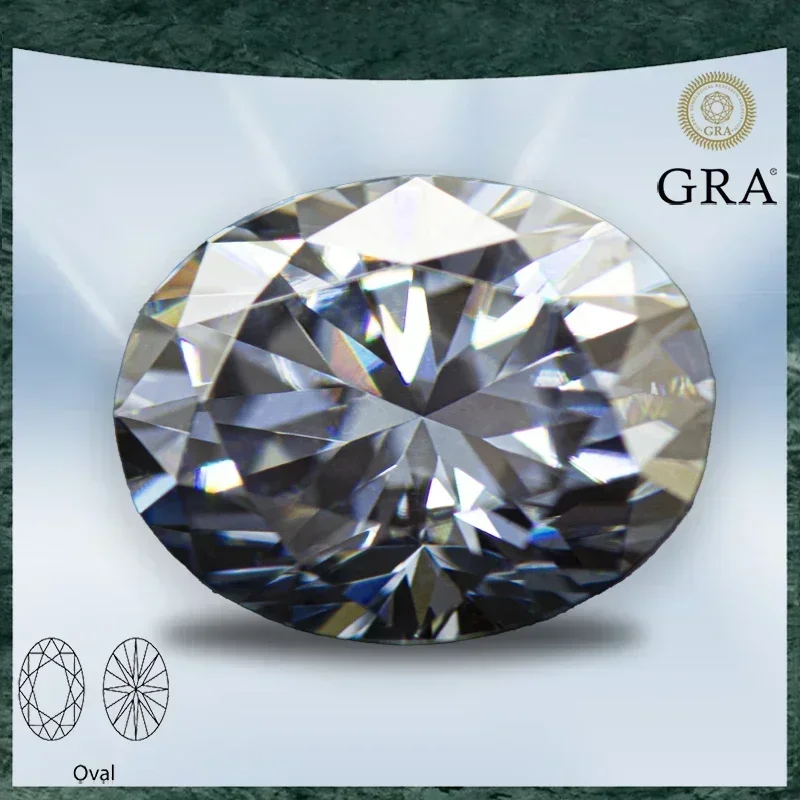 

Moissanite Stone Gray Color Oval Cut VVS1 with GRA Certificate for Gemstone Charms Beads Top Jewelry Making Materials