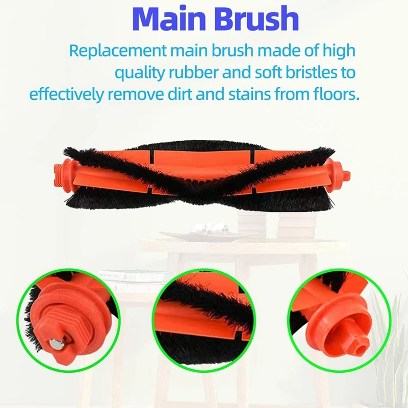 

A51U For Honiture V8 Pro Robot Vacuum Cleaner Main Side Brush Hepa Filter Mop Cloth Replacement Accessories Kit