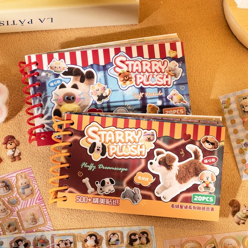 

20 страниц/книга: Набор наклеек Kawaii Y2K с животными для дневника, скрапбукинга, украшения чехлов для телефонов, подарок для детей