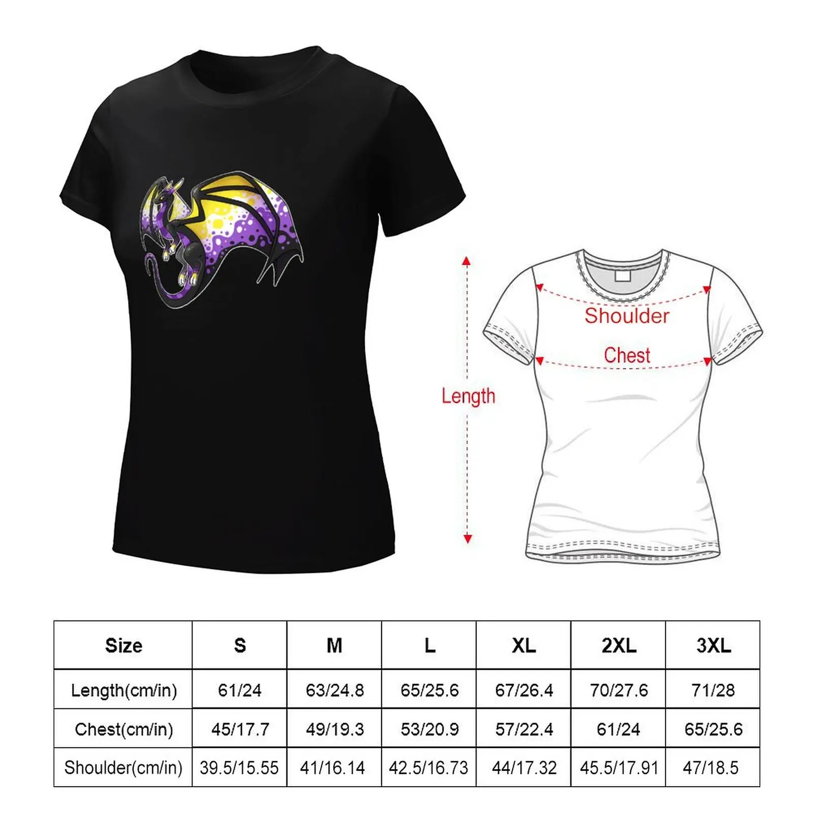 Nonbinary Dragon Friend T-shirt funny summer clothes animal print shirt for girls new edition t shirts for Women