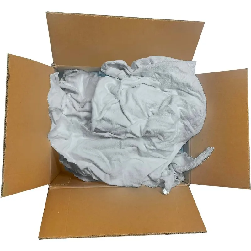 Shop Bulk Sweatshirt Cotton Cloth Rag in a Box, for Cleaning & Polishing Auto, House, & Workshop, Low Lint & Super Absorbent