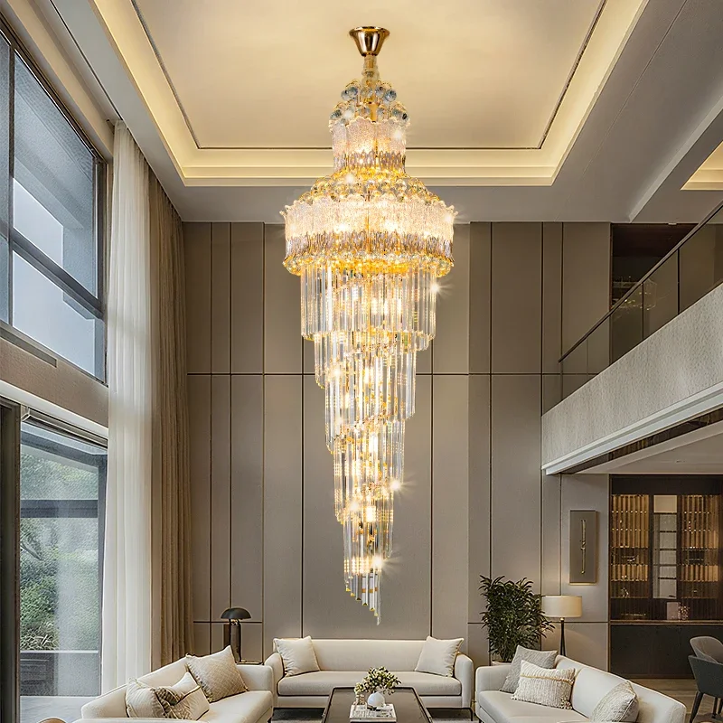 ثريا كريستال فاخرة لغرفة المعيشة Staicase اللوبي فيلا المتطورة القاعة الكبرى الضوء الرئيسي النمط الإيطالي الفاخر