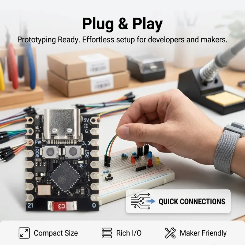 ESP32-C3 RISC-V Mini Core Development Board WiFi Bluetooth IoT Module Type-C Interface Microcontroller Board for Project