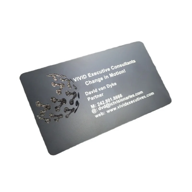 

custom Customized cheap vip laser engraved brushed black metal business card printing