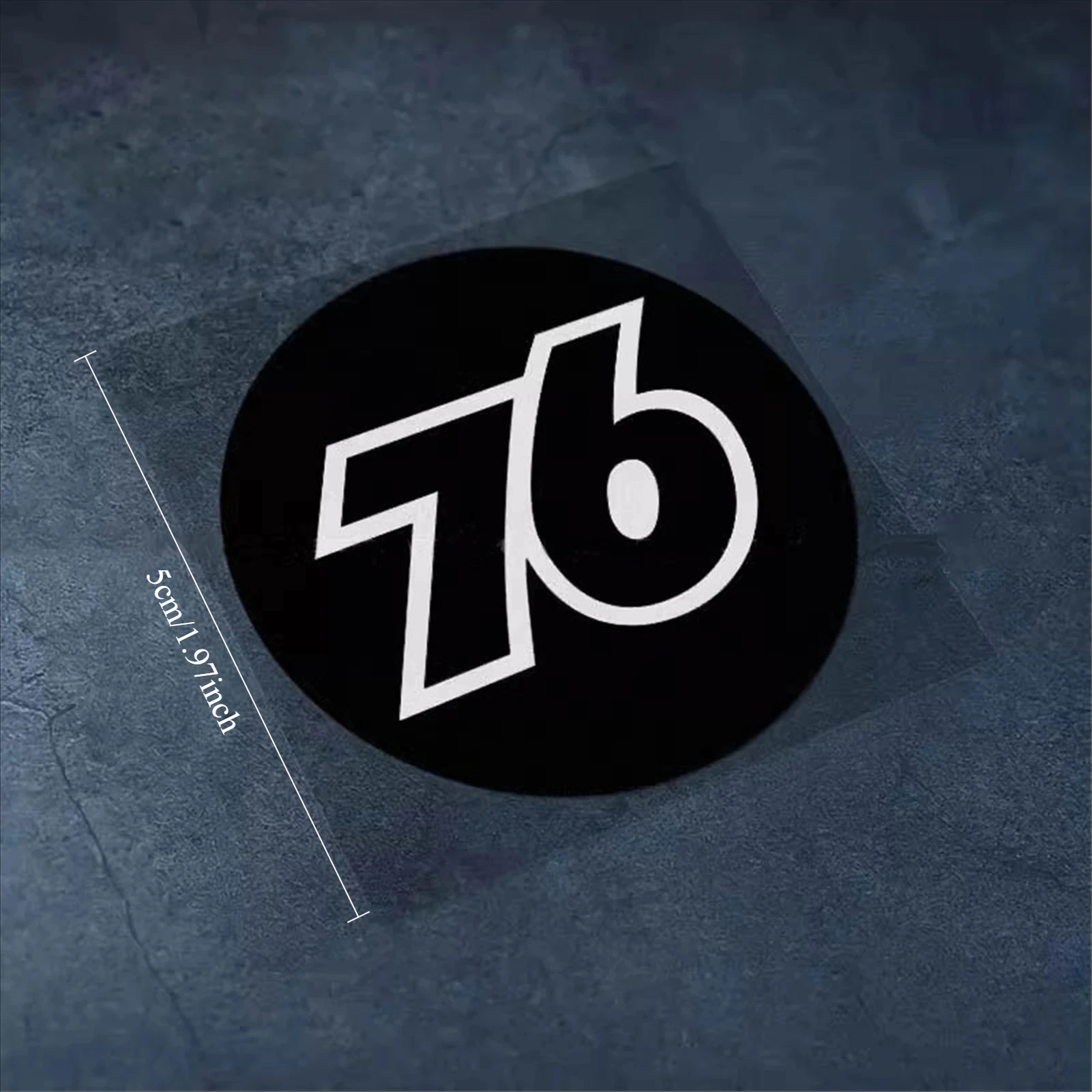 4PCS/SET Number 76 Round Waterproof Stickers – Multi-color Vinyl Decals for Car, Motorcycle, Laptop & Helmet Decor