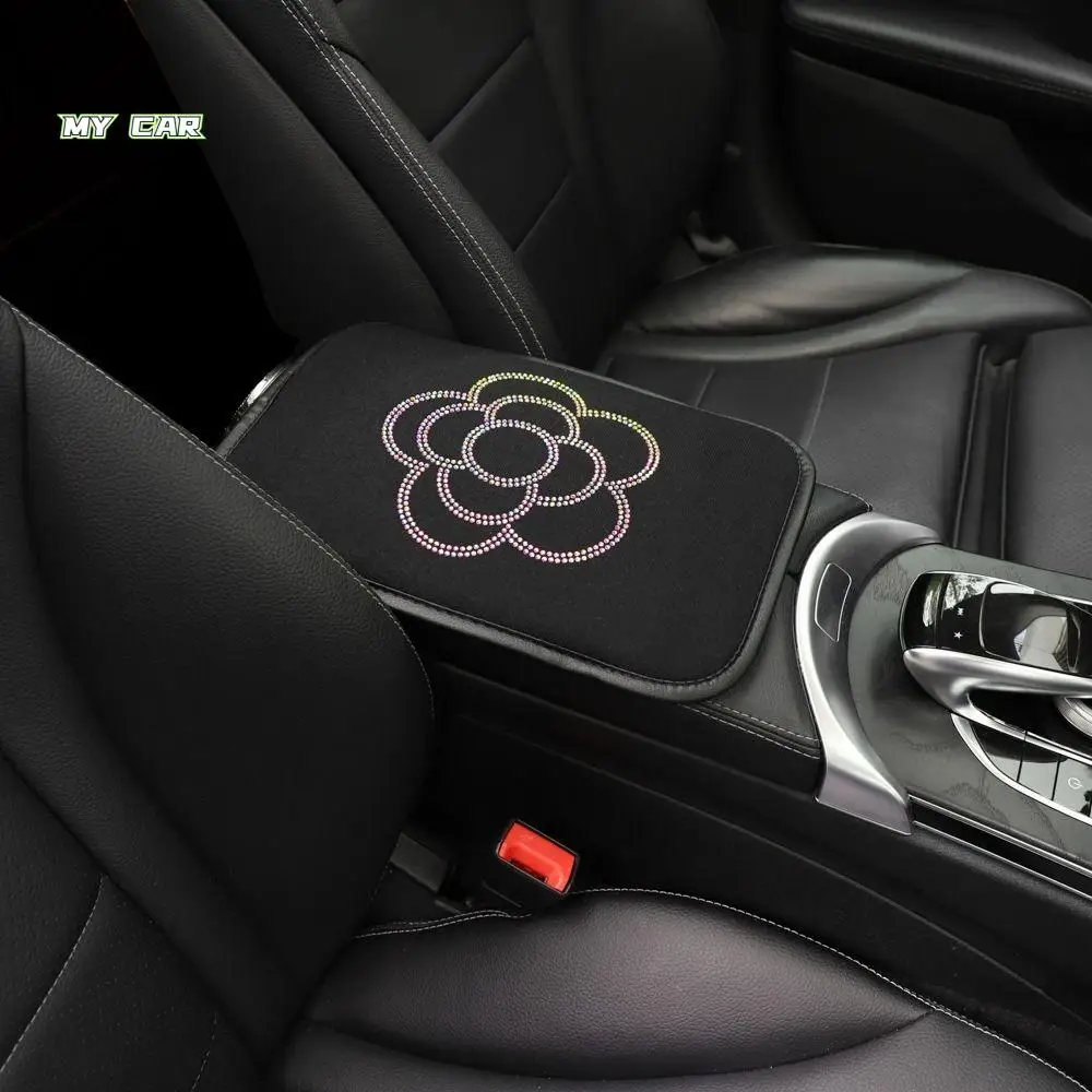 

Flannel Car Armrest Pad Dust-proof Armrest Protector Plush Elbow Pad Protection Pad Storage Box Mats Car Central Armrest Glove