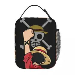 One Piece Monkey D Luffy Anime Insulated Lunch Bag Thermal Bag Reusable Lunch Container Skull Large Tote Lunch Box Bento Pouch