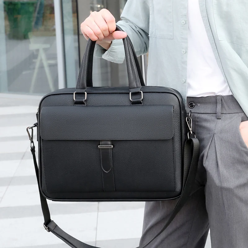 

men's handbag Luxury Briefcases For Men Leather Executive Business Office Laptop Portfolio Large Bag Documents Leather shoulder