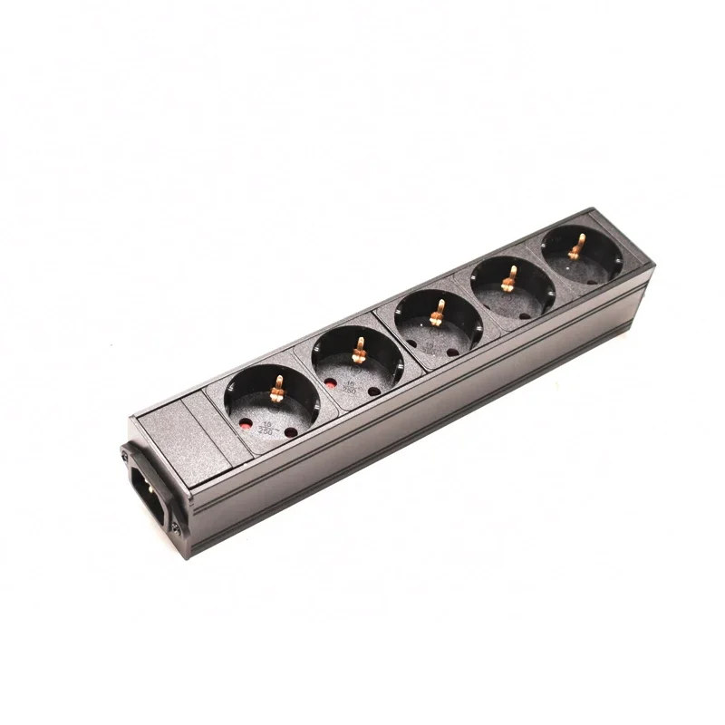 Aluminum Alloy Power Strip 2-12Ways European Sockets Outlets Extension Electrica Distribution Unit NO Switch IEC C14 Interface